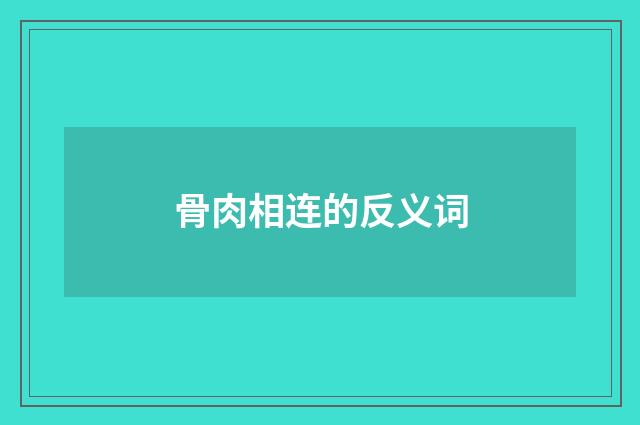 骨肉相连的反义词