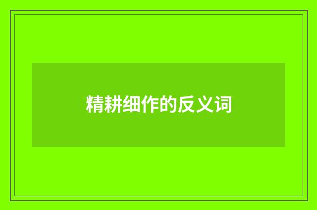 精耕细作的反义词