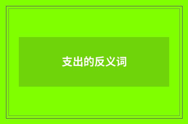 支出的反义词