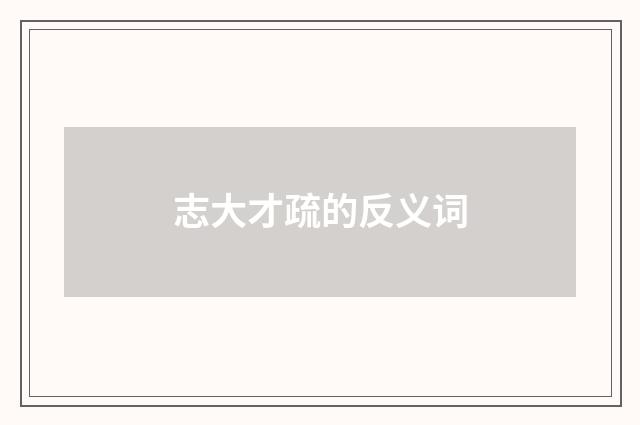 志大才疏的反义词