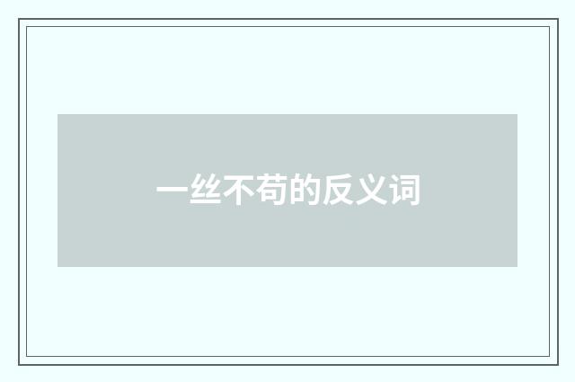 一丝不苟的反义词