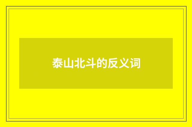 泰山北斗的反义词