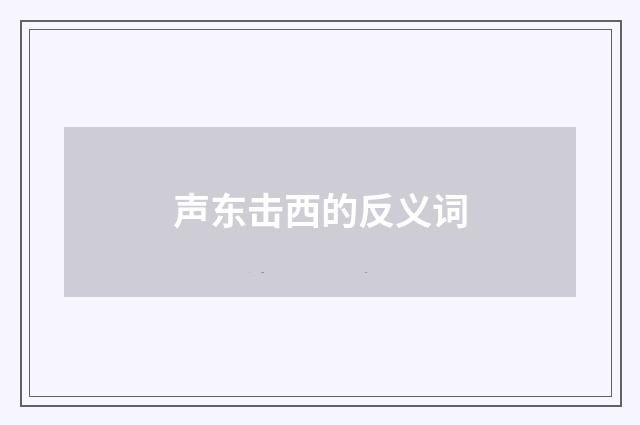 声东击西的反义词