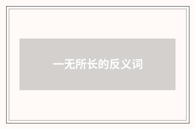 一无所长的反义词