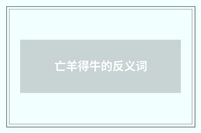 亡羊得牛的反义词