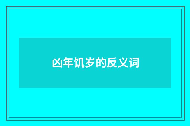 凶年饥岁的反义词