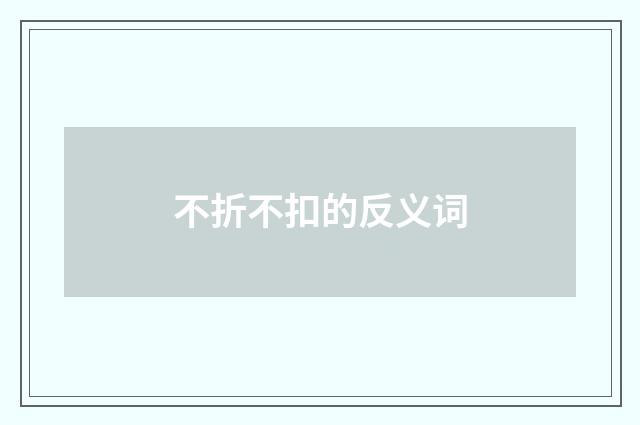 不折不扣的反义词