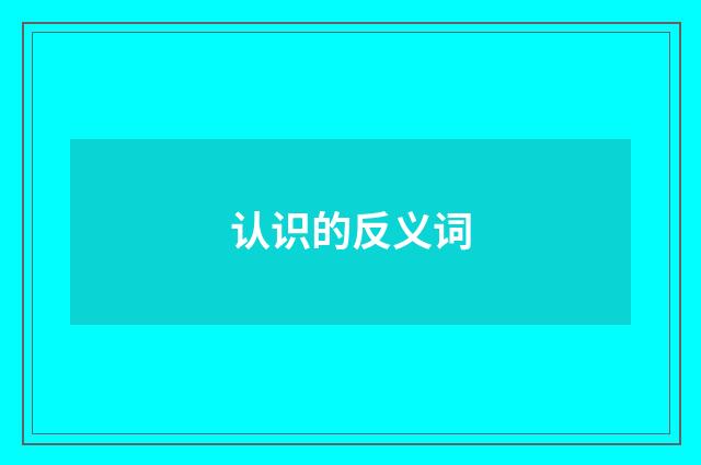 认识的反义词