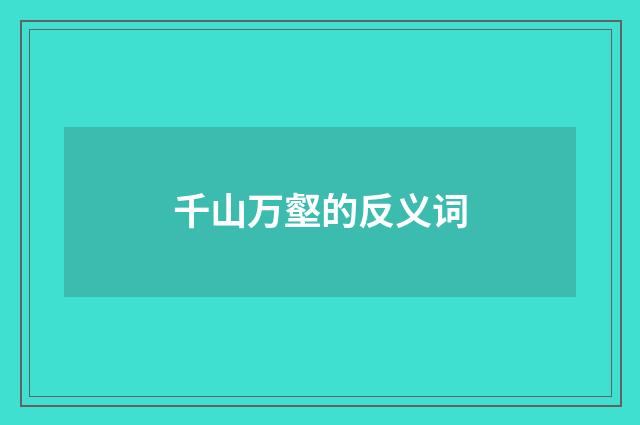 千山万壑的反义词