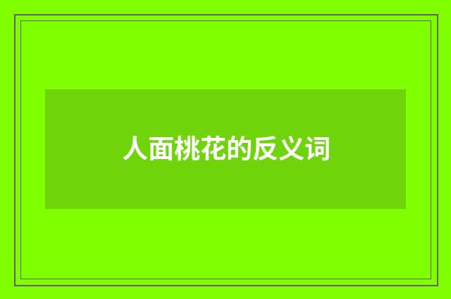 人面桃花的反义词