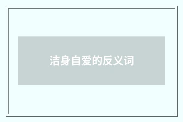 洁身自爱的反义词