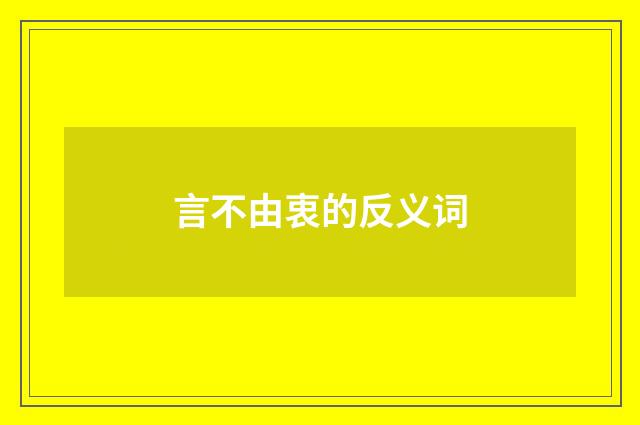 言不由衷的反义词