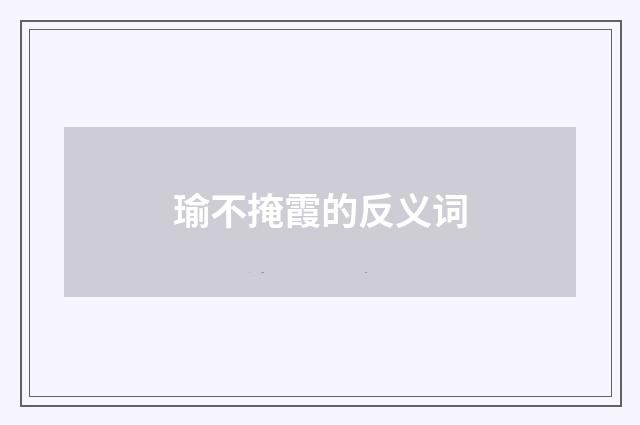 瑜不掩霞的反义词