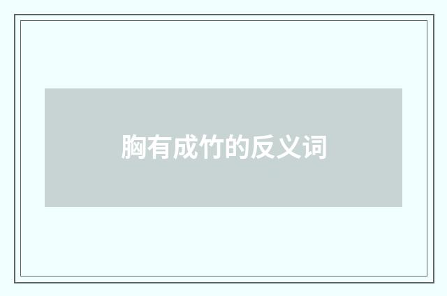 胸有成竹的反义词