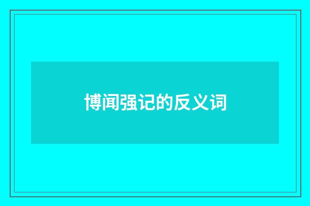 博闻强记的反义词