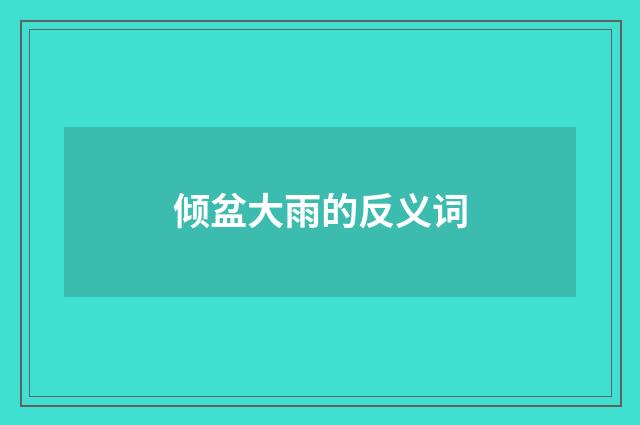 倾盆大雨的反义词