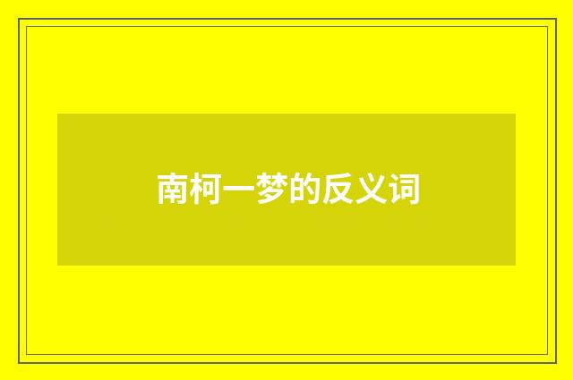 南柯一梦的反义词