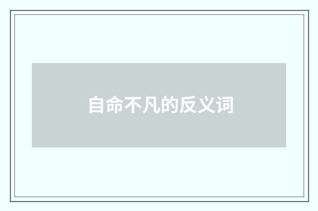 自命不凡的反义词