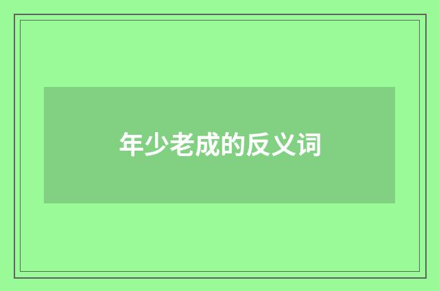 年少老成的反义词