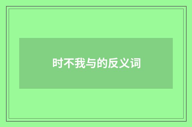 时不我与的反义词