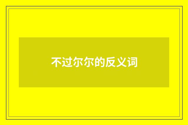 不过尔尔的反义词