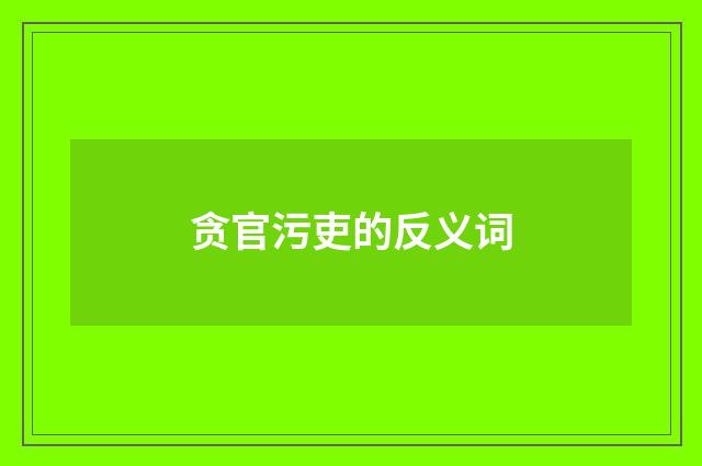 贪官污吏的反义词