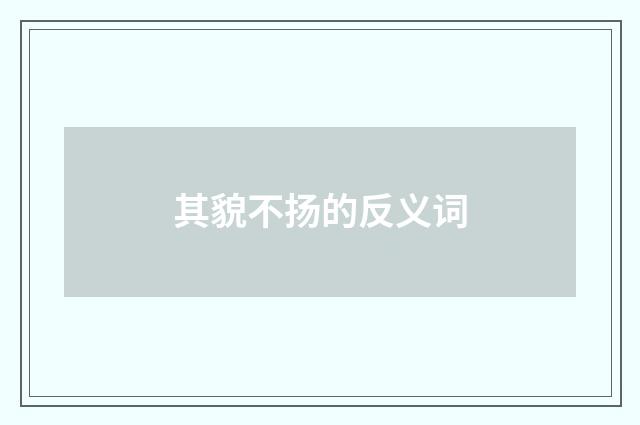 其貌不扬的反义词