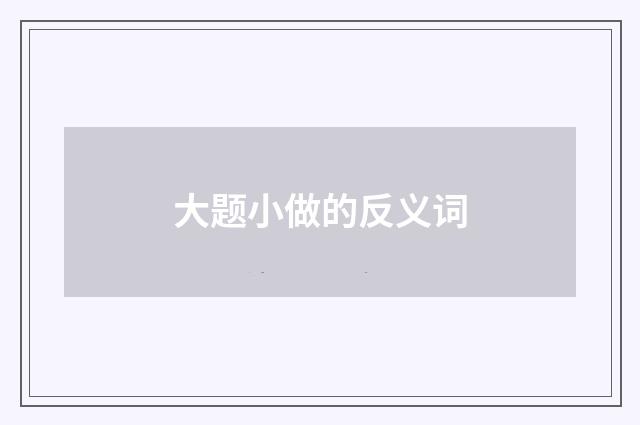 大题小做的反义词