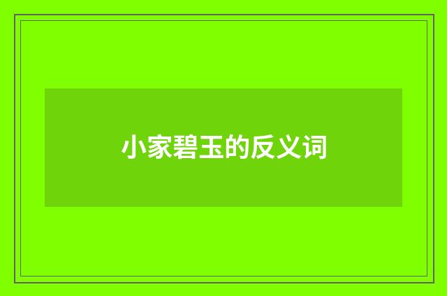 小家碧玉的反义词