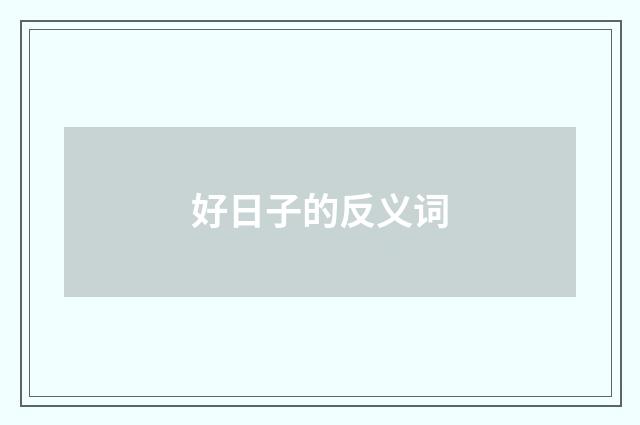好日子的反义词
