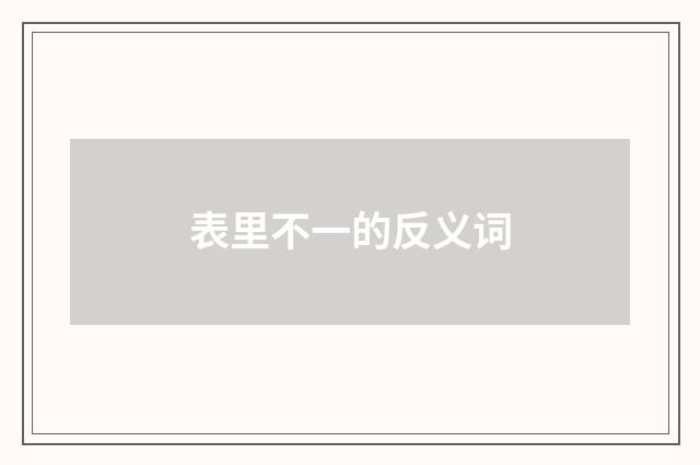 表里不一的反义词