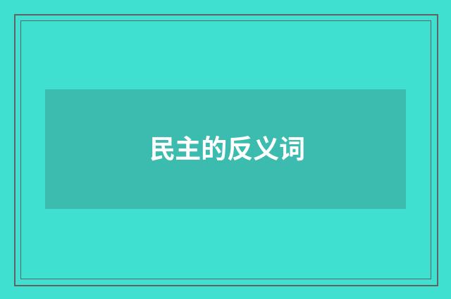 民主的反义词