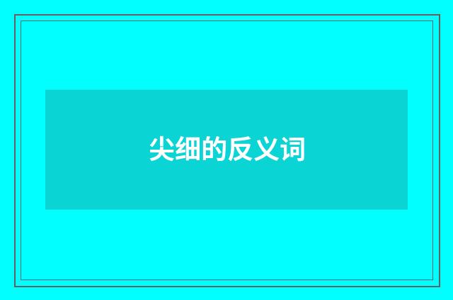 尖细的反义词