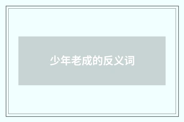 少年老成的反义词