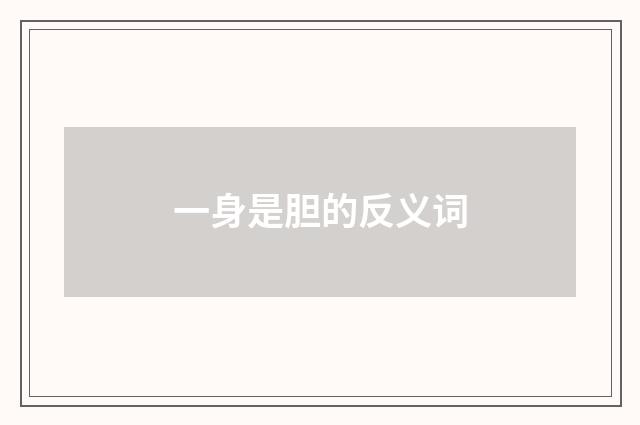 一身是胆的反义词