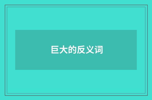 巨大的反义词